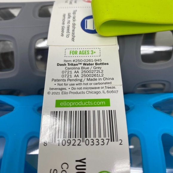 Ello Dash Tritan Water Bottles Carolina Blue/Grey 16 ozs - Picture 6 of 9